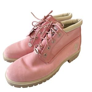 TIMBERLAND Nellie Pink Nubuck LeatherWaterproof Chukka Boots size 9